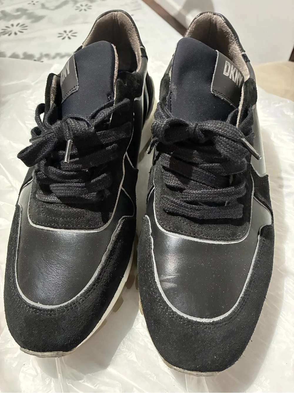 DKNY Black Suede & Leather Men’s Sneakers